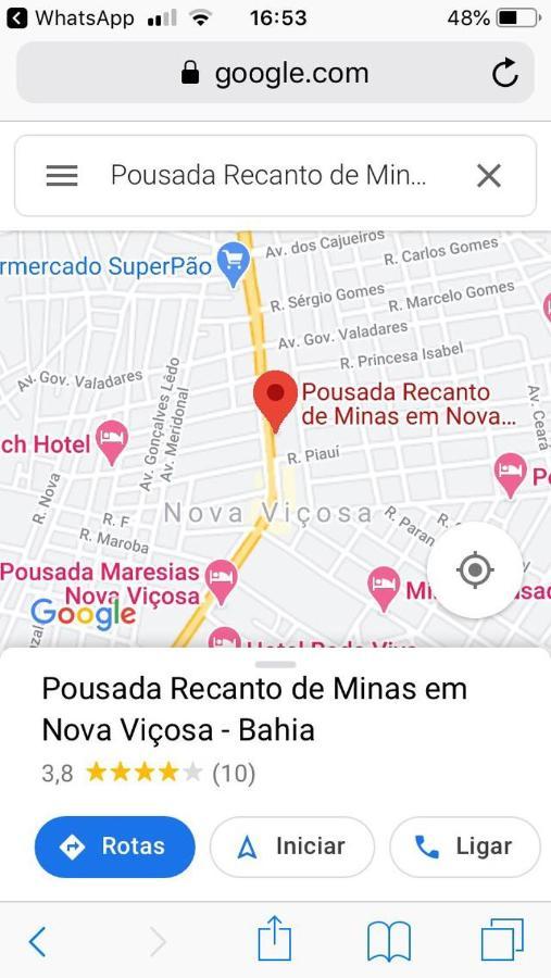 Pousada Recanto De Minas Nova Viçosa Exteriör bild